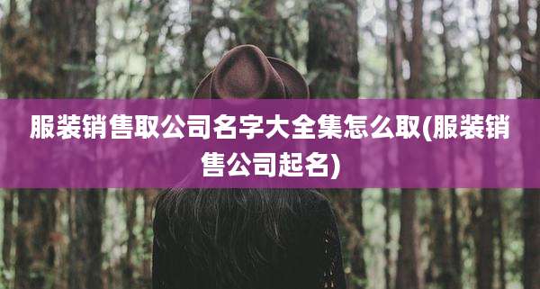 服装销售取公司名字大全集怎么取(服装销售公司起名)