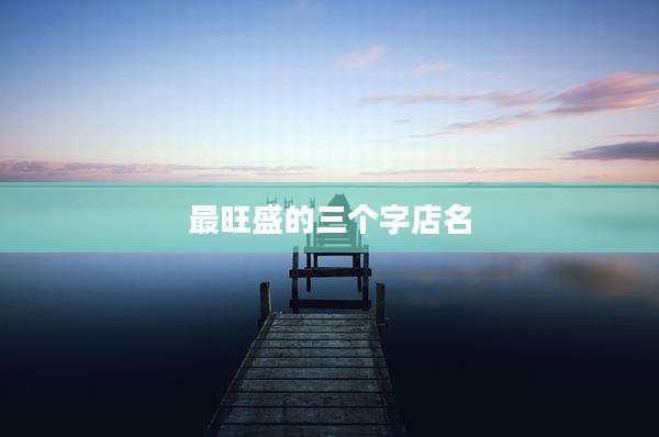 最旺盛的三个字店名