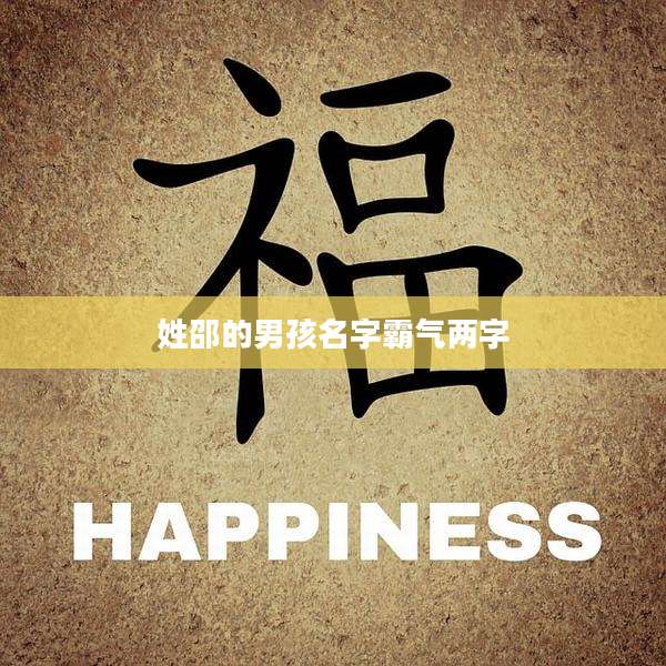 姓邵的男孩名字霸气两字