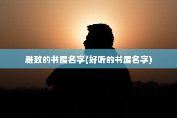 雅致的书屋名字(好听的书屋名字)
