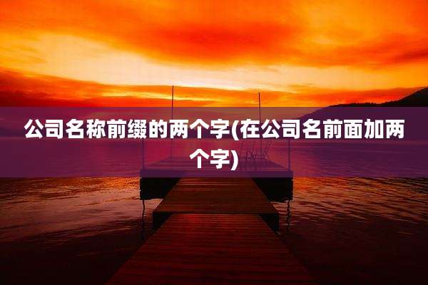公司名称前缀的两个字(在公司名前面加两个字)