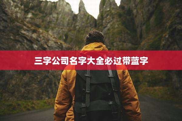 三字公司名字大全必过带蓝字