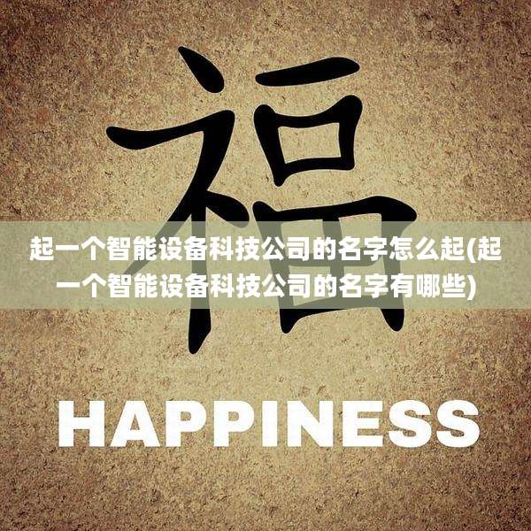起一个智能设备科技公司的名字怎么起(起一个智能设备科技公司的名字有哪些)