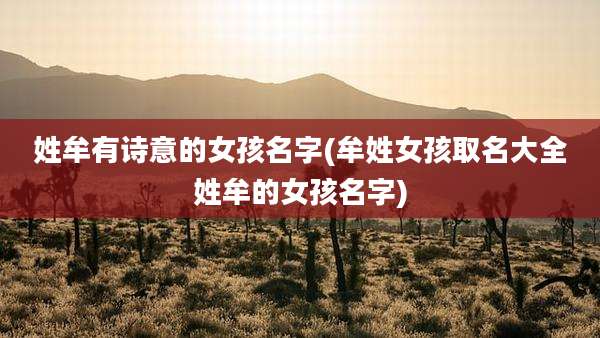 姓牟有诗意的女孩名字(牟姓女孩取名大全姓牟的女孩名字)