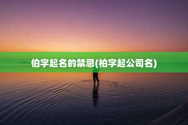 伯字起名的禁忌(柏字起公司名)