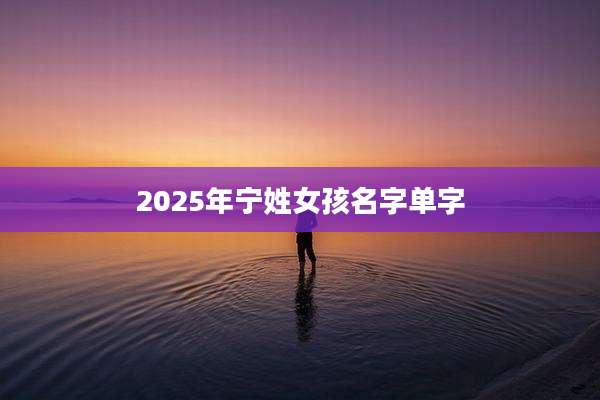 2025年宁姓女孩名字单字
