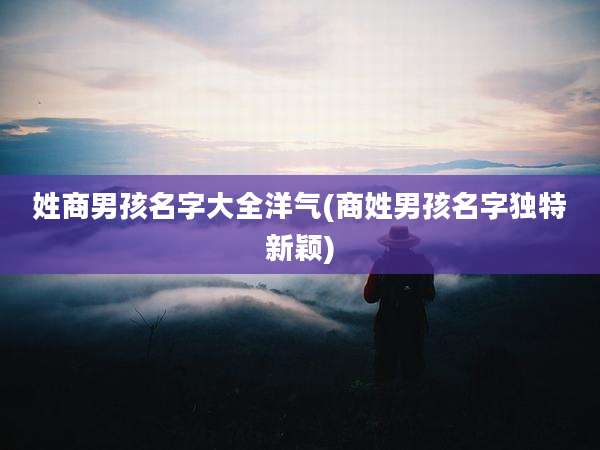 姓商男孩名字大全洋气(商姓男孩名字独特新颖)