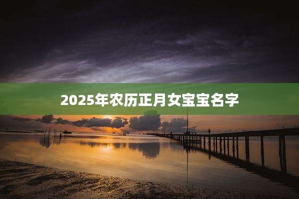2025年农历正月女宝宝名字