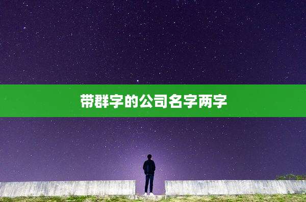 带群字的公司名字两字