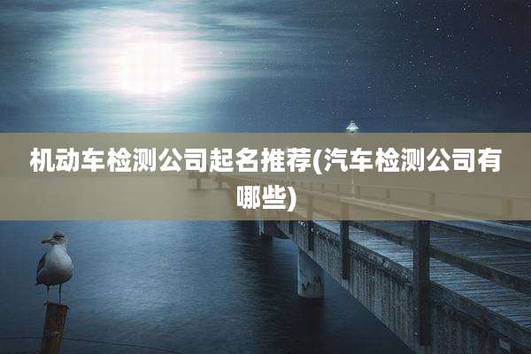 机动车检测公司起名推荐(汽车检测公司有哪些)