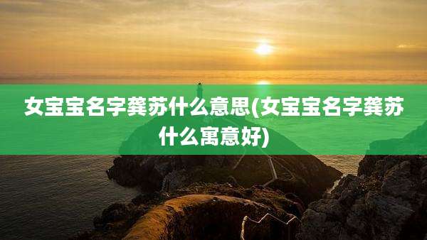 女宝宝名字龚苏什么意思(女宝宝名字龚苏什么寓意好)