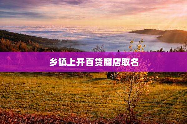 乡镇上开百货商店取名