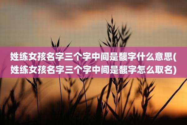 姓练女孩名字三个字中间是馥字什么意思(姓练女孩名字三个字中间是馥字怎么取名)