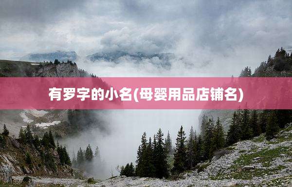 有罗字的小名(母婴用品店铺名)