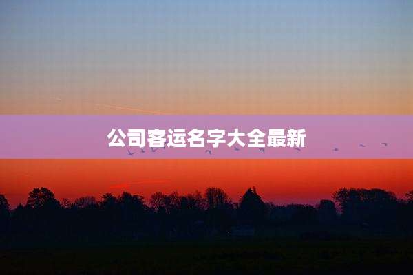 公司客运名字大全最新