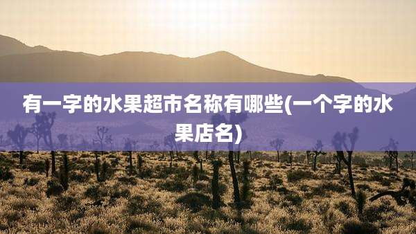 有一字的水果超市名称有哪些(一个字的水果店名)