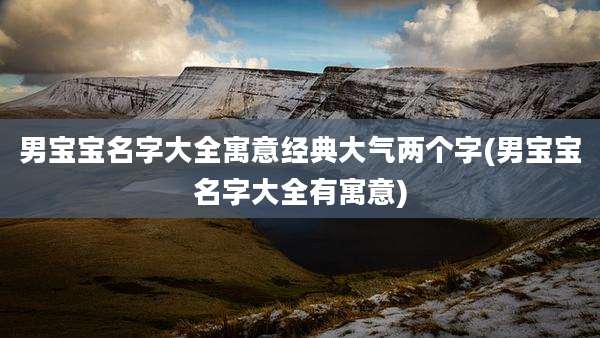 男宝宝名字大全寓意经典大气两个字(男宝宝名字大全有寓意)