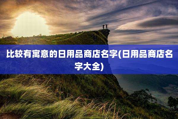 比较有寓意的日用品商店名字(日用品商店名字大全)