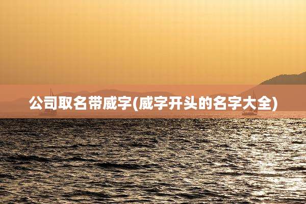 公司取名带威字(威字开头的名字大全)