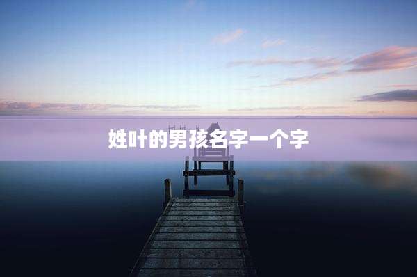 姓叶的男孩名字一个字
