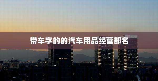 带车字的的汽车用品经营部名