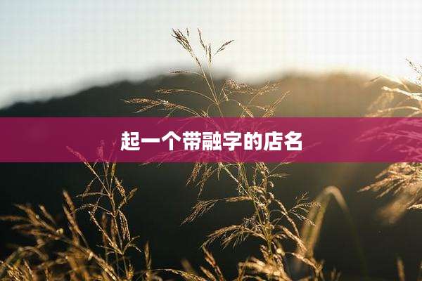 起一个带融字的店名