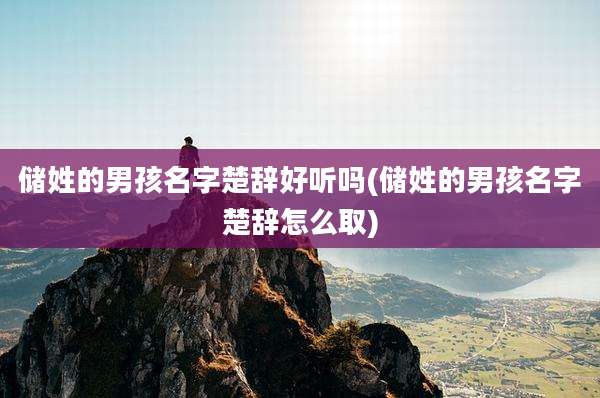 储姓的男孩名字楚辞好听吗(储姓的男孩名字楚辞怎么取)