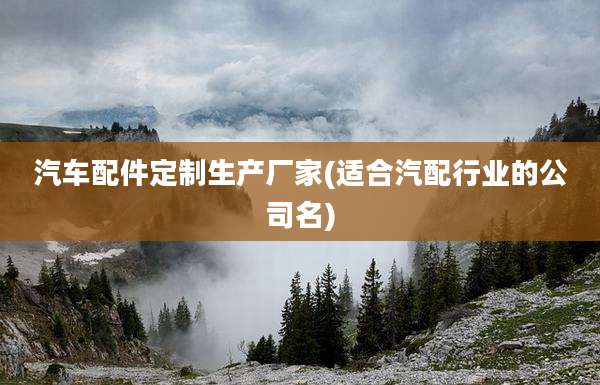 汽车配件定制生产厂家(适合汽配行业的公司名)