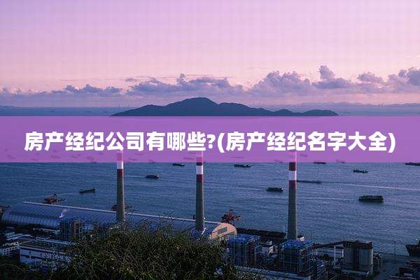 房产经纪公司有哪些?(房产经纪名字大全)