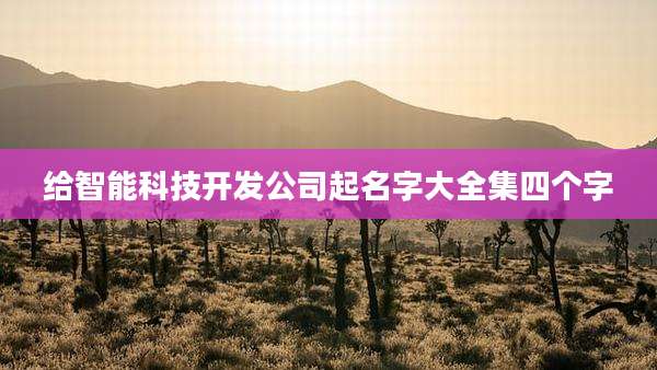 给智能科技开发公司起名字大全集四个字