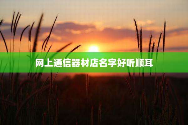 网上通信器材店名字好听顺耳