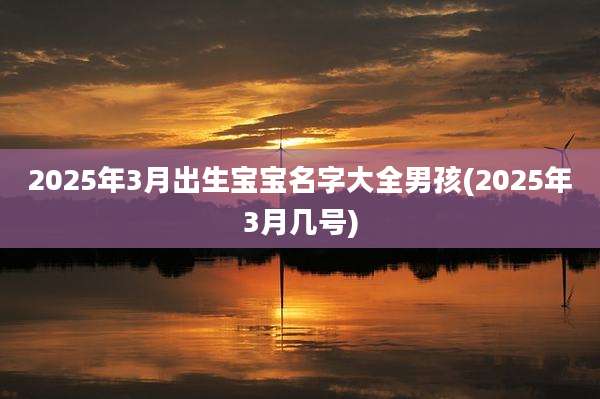 2025年3月出生宝宝名字大全男孩(2025年3月几号)