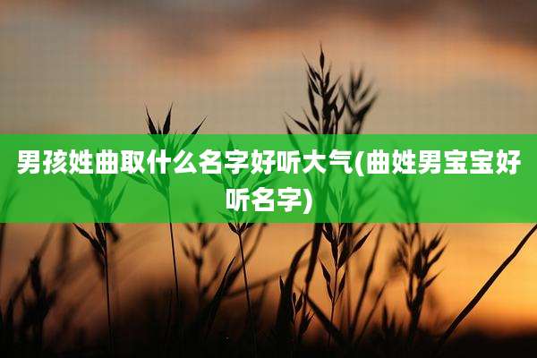 男孩姓曲取什么名字好听大气(曲姓男宝宝好听名字)