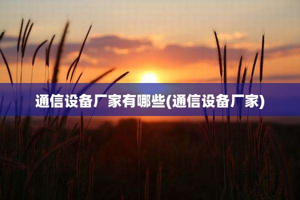 通信设备厂家有哪些(通信设备厂家)