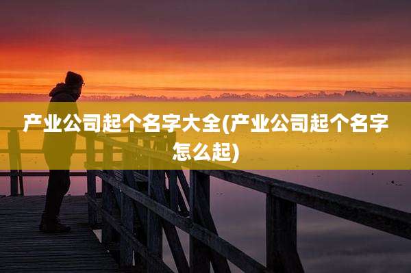 产业公司起个名字大全(产业公司起个名字怎么起)