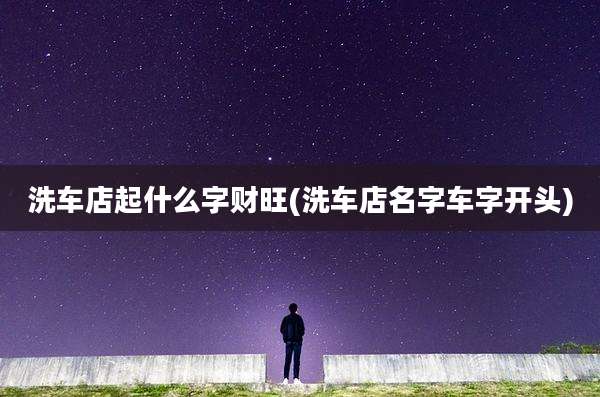 洗车店起什么字财旺(洗车店名字车字开头)