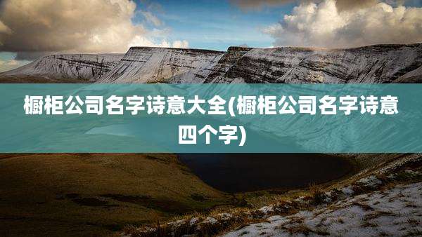 橱柜公司名字诗意大全(橱柜公司名字诗意四个字)