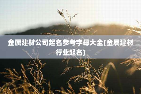 金属建材公司起名参考字母大全(金属建材行业起名)