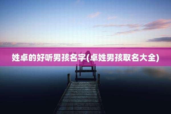 姓卓的好听男孩名字(卓姓男孩取名大全)