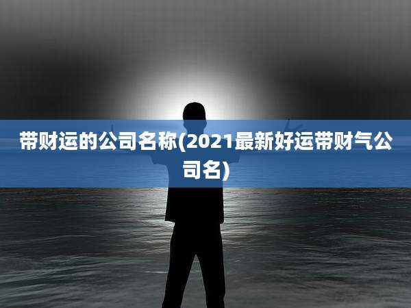 带财运的公司名称(2021最新好运带财气公司名)