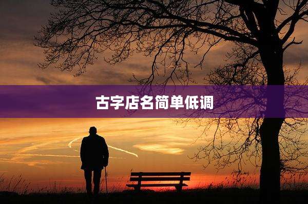 古字店名简单低调