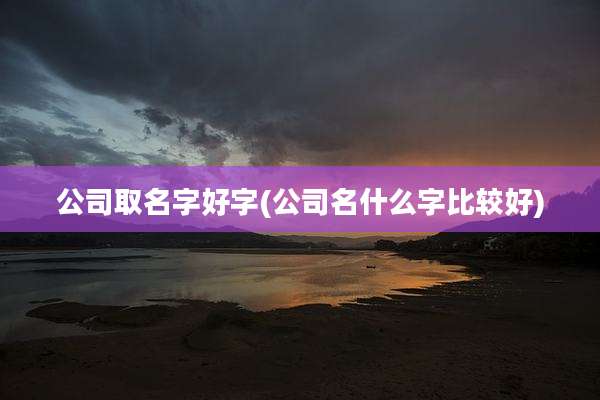 公司取名字好字(公司名什么字比较好)