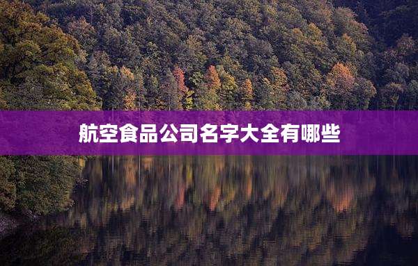 航空食品公司名字大全有哪些