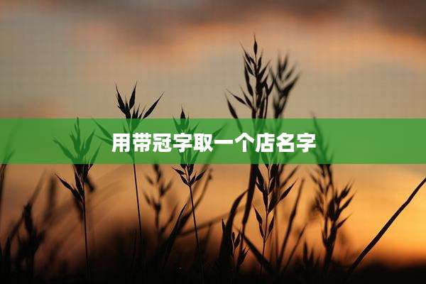 用带冠字取一个店名字