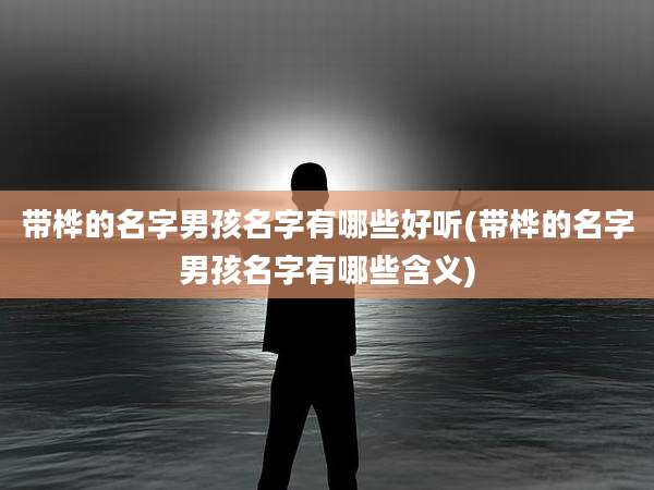 带桦的名字男孩名字有哪些好听(带桦的名字男孩名字有哪些含义)