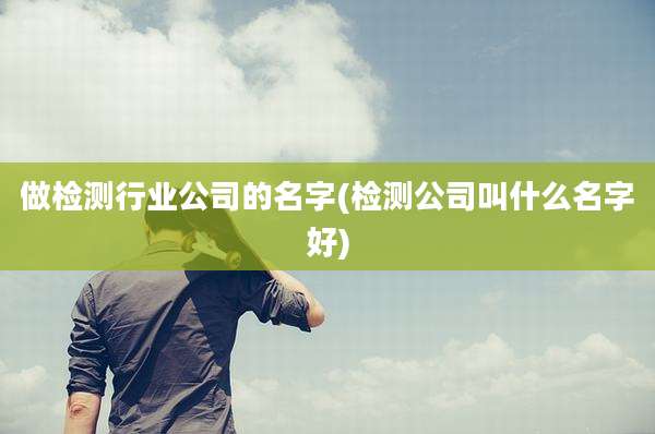 做检测行业公司的名字(检测公司叫什么名字好)
