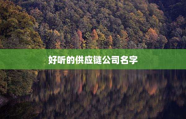 好听的供应链公司名字