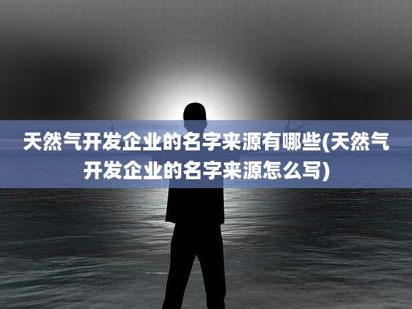 天然气开发企业的名字来源有哪些(天然气开发企业的名字来源怎么写)