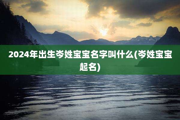 2024年出生岑姓宝宝名字叫什么(岑姓宝宝起名)