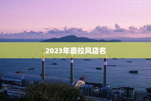 2023年最拉风店名
